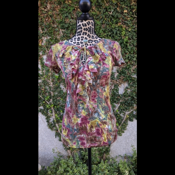 Karen Kane Multicolor blouse with ruffle - Small - Picture 3 of 8